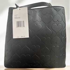 Betsey Johnson Heart Embroidered Bucket Bag NWT